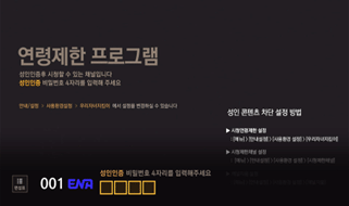 연령제한 프로그램 화면 이미지
