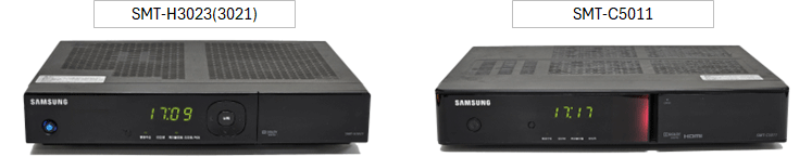 좌 SMT-H3023(3021) 셋탑, 우 SMT-C5011 셋탑 이미지
