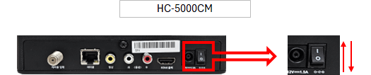 HC-5000CM 셋톱박스 뒷면 ON/OFF 스위치 이미지
