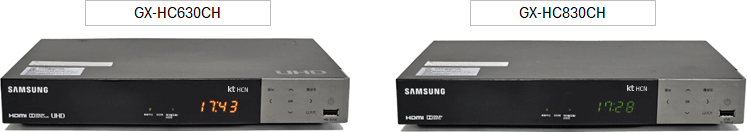 좌 GX-HC630CH 셋탑, 우 GX-HC830CH 셋탑 이미지