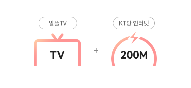 알뜰TV/TV+KT망 인터넷/200M