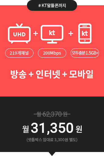 HD골드+스카이100M+모바일 31,350